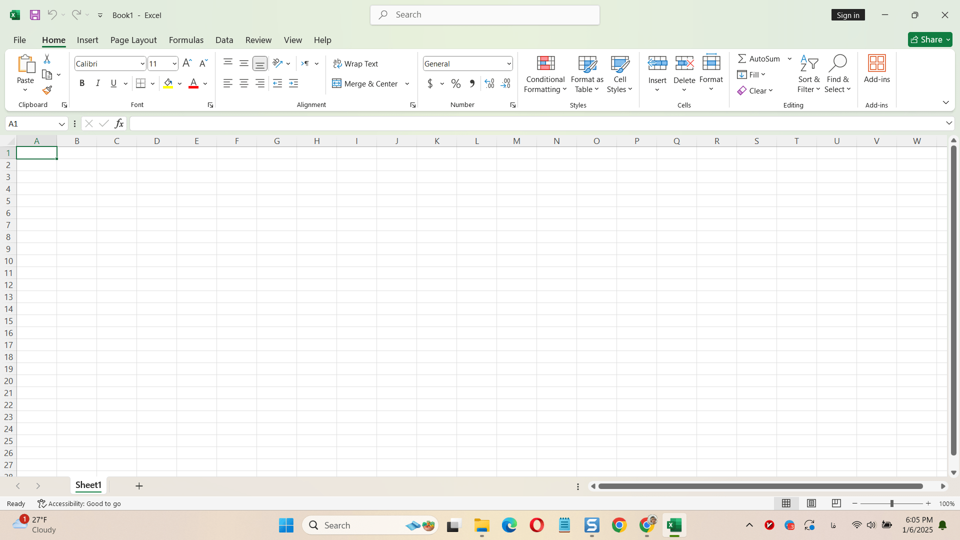 ساخت پرونده جدید در اکسل excel
