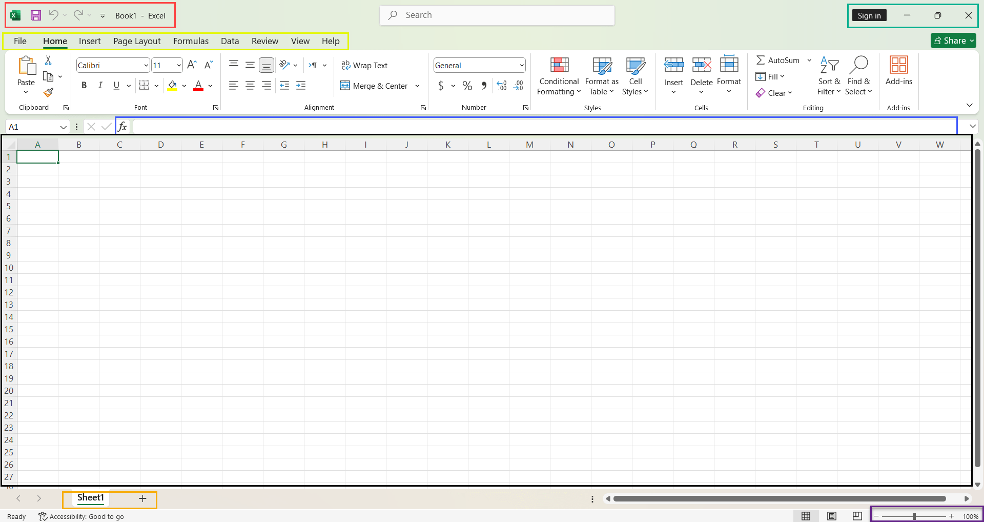صفحه اول اکسل EXCEL