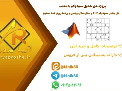 پروژه آماده حل جدول سودوکو ۴×۴ با مدل‌سازی ریاضی و برنامه‌ریزی عدد صحیح در متلب MATLAB